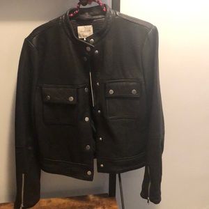 Brand new, never worn leather moto jacket
